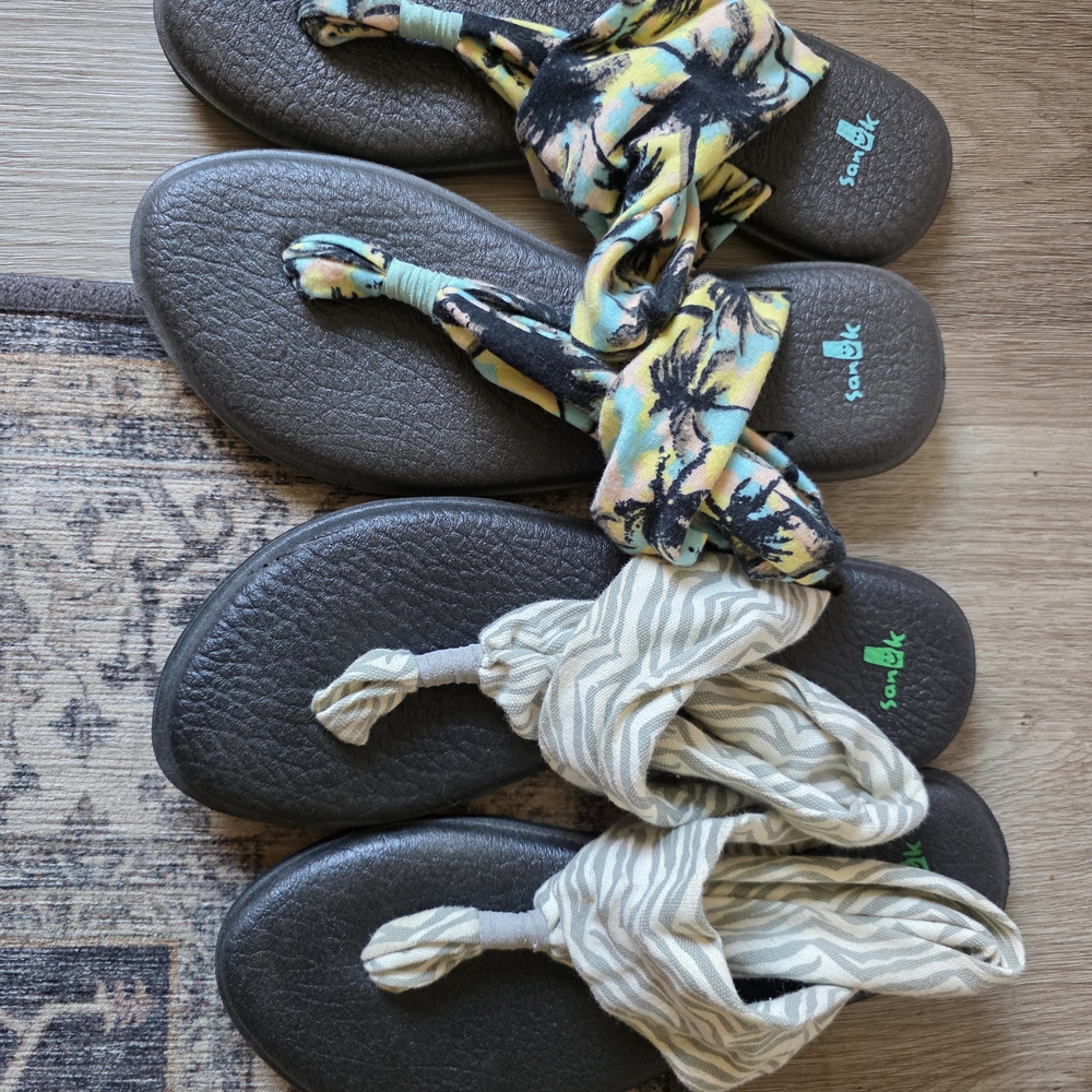 Sanuk Yoga Sling Sandals in Black and Multicolor